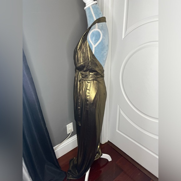 NWT Rachel Zoe Renee Metallic Halter Jumpsuit - Picture 6 of 8